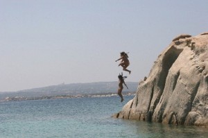 saut dans la mer 